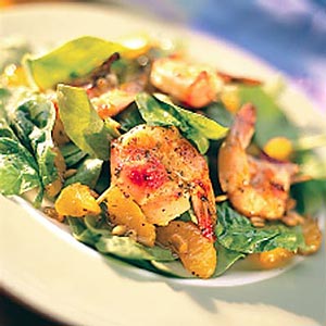 Low Fat Recipe: Shrimp and Orange Spinach Salad